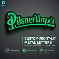 Lettres lumineuses personnalisées en métal pour enseigne murale de restaurant avec face en acrylique pour affichage en magasin et en bar