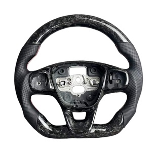 พวงมาลัยกีฬาหุ้มหนังคาร์บอนฟอร์จ พร้อมจอ LED แสดงผลแบบปรับอุณหภูมิได้ สำหรับรถฟอร์ด ฟิวชั่น เฟียสต้า เอ็กซ์พลอเรอร์ โฟกัส Mk3/<span class=keywords><strong>Mk2</strong></span>/Mk7/S550 - Product Image 1