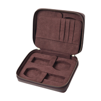 Boîtes de montre portables Crazy Horse boîte de rangement en cuir pour montres carte de crédit luxe personnalisé voyage carte Holer étui pour hommes