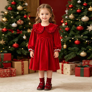 Vestiti per Bambine, Tutina con Bordo Smerlato per Bimbe, <span class=keywords><strong>Abito</strong></span> Principessa alla Moda per Bambine, Vestito Natalizio per Bambine - Product Image 1
