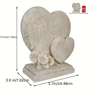 Estatua Conmemorativa <span class=keywords><strong>de</strong></span> Mascotas en Forma <span class=keywords><strong>de</strong></span> Corazón <span class=keywords><strong>de</strong></span> Resina Personalizable - Nombre/Cita Grabable, Diseño con Detalles Florales, <span class=keywords><strong>para</strong></span> Decoración <span class=keywords><strong>de</strong></span> Jardín y Recuerdo Conmemorativo - Product Image 6