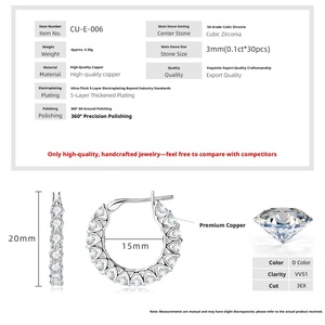 Dainty 14K Gold Filled Dazzling Claw Setting Round Cut <b>3mm</b> Zircon Jewelry 14k Gold Filled Hoop <b>Earrings</b> for Women - Product Image 2