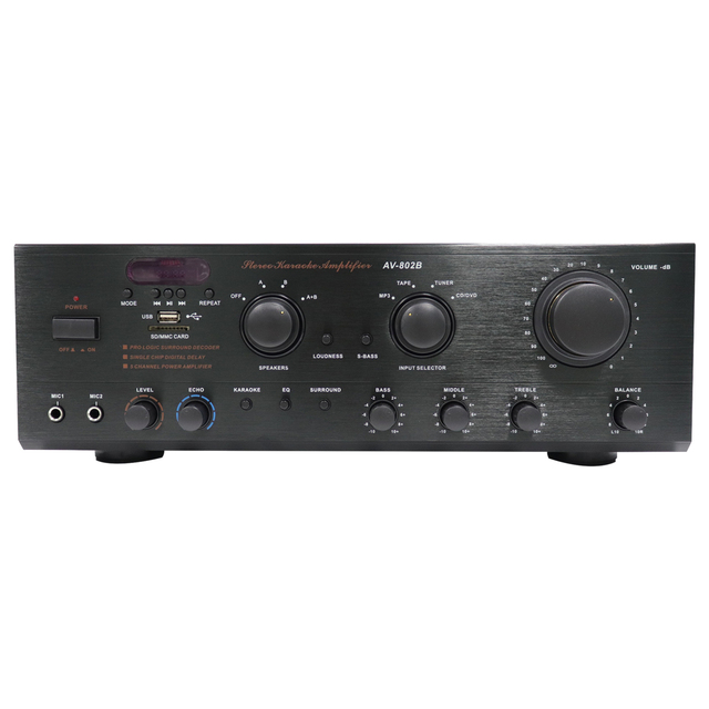 Most Popular 100 Watt DVD Input Audio Power Amplifier with 4 Ohm Impedance and Metal Shell for Family Outdoor Barbecue