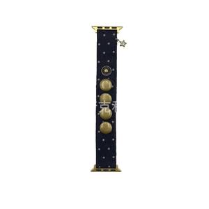 Bracelet de montre en velours côtelé Star avec bouton décoratif pour Apple Watch 10 9 8 SE 7 6, bracelet tendance avec boucle en alliage à clipser - Product Image 5