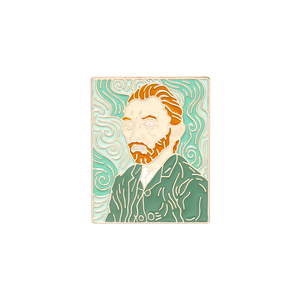 Pin de esmalte metálico personalizado al por mayor pin de solapa de esmalte suave artístico de noche estrellada de girasol de Van Gogh - Product Image 2