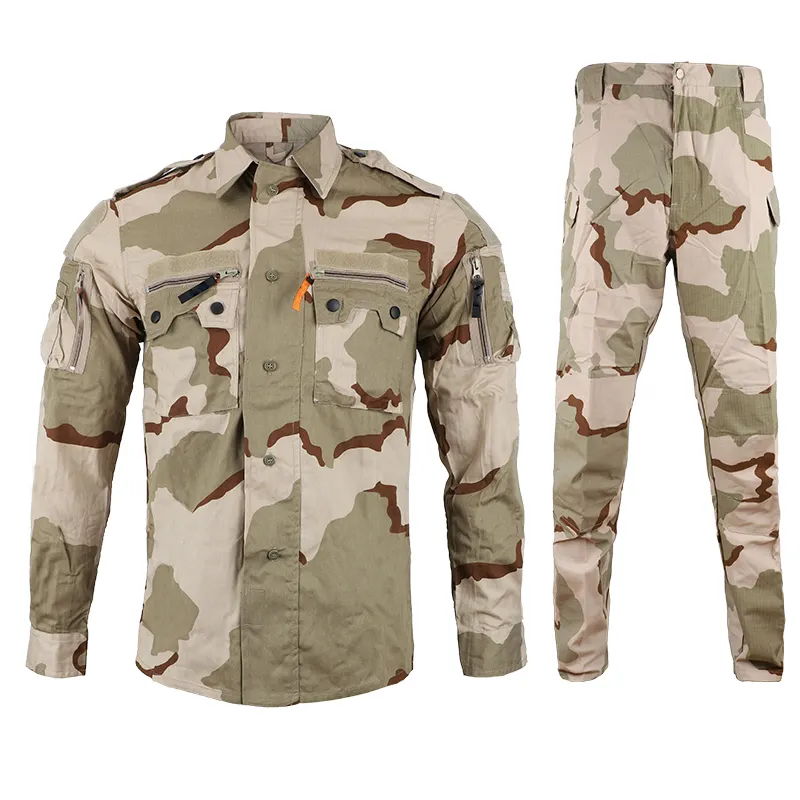डबल सुरक्षित व्यावसायिक उत्पादन RTS रेगिस्तान छलावरण Workwear सुरक्षा सुरक्षा वर्दी प्रशिक्षण सामरिक सूट
