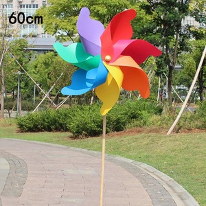 Hochwertige Garten dekoration Durchmesser 80cm große Holzstange Bunte Windmühle Fabrik Direkt Großhandel kann angepasst werden - Product Image 5