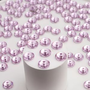 Cuentas de diamante de resina epoxi de amatista clara de 5 mm con parte trasera plana y orificio central para coser, pedrería para confección de prendas, dijes, colgantes, accesorios DIY - Product Image 4