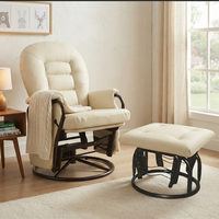 Fauteuil à bascule Navy Glider avec repose-pieds, fauteuil inclinable de loisirs, structure en métal, poche latérale pour le salon