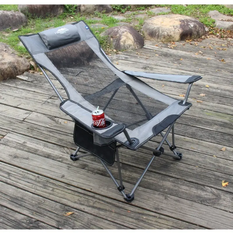 Sit-down and reclining net yarn Foldable Beach Field Outdoor Chair Folding Picnic Fish Chair High Quality kids Folding Camping