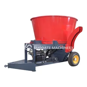 Large Scale Cows Feed Hay Bale Hammer Mill Alfalfa Grass Tub Grinder Machine Mobile Bale Crusher Machinery