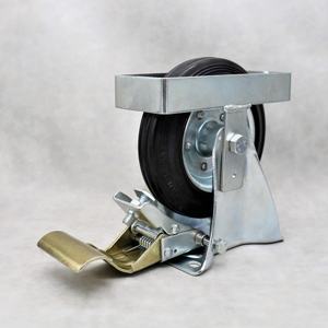 S-S Fix Industrial <span class=keywords><strong>Caster</strong></span> 160 200 mm Gummi rad mit Bremse und Zehen schutz - Product Image 4