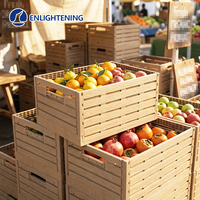 Caisse de courses pliable en plastique PP, empilable et pliable, gain de place pour l'affichage de fruits et légumes frais en supermarché