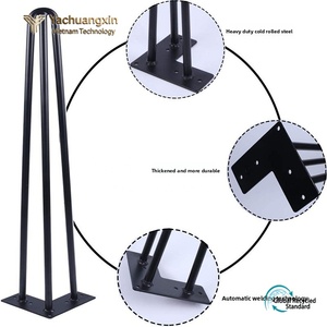 Iron Furniture Legs Black Oxide Finish Round Shape Home Installation <b>Hardware</b> Accessories Set with Screws and Pads - Product Image 3