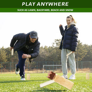 Jeu de Kubb avec sac en toile, jeu de lancer et <span class=keywords><strong>d</strong></span>'<span class=keywords><strong>échecs</strong></span> géant Viking pour enfants, adultes et famille sur pelouse - Product Image 5