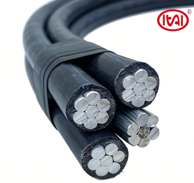 ABC Cable 1KV Low-voltage Overhead XLPE Aluminum Cable 1 Stranded Bare Wire (Neutral/Ground) Construction Use 2*10mm JKYLJ 50A
