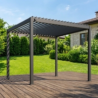 Pergola à lames orientables en aluminium électrique sur mesure OEM 3x3 3x4 4x4 3x6 6x4m avec toit étanche pour villa, jardin et extérieur