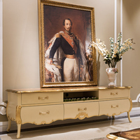 Tables console de style français pour meubles de salon avec peinture en bois massif Sculpture de luxe Armoire console faite à la main