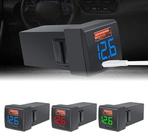 Nouveau chargeur USB LED avec affichage Volt TYPE C + QC 3.0 <span class=keywords><strong>12</strong></span>-24v <span class=keywords><strong>prise</strong></span> USB de <span class=keywords><strong>voiture</strong></span> pour <span class=keywords><strong>voiture</strong></span> de Type carré 22.5X22.5 MM - Product Image 4
