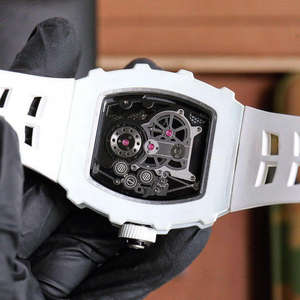 2025 hot-selling high-end trendy <b>men's</b> mechanical <b>watch</b> white carbon fiber barrel tourbillon skeleton <b>watch</b> - Product Image 6