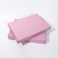 Boîte d'expédition postale en carton ondulé rose avec Logo personnalisé