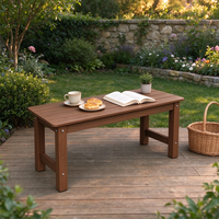 Banc de jardin rectangulaire Uplion Morden en plastique HIPS imitation bois pour terrasse, plage, appartement, café