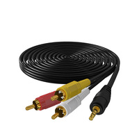 Kabel Video Camcorder 3.5 Mm Ke Rca Av Colokan Stereo Audio Video 3.5 Mm Kabel Laki-laki Ke 3RCA Laki-laki