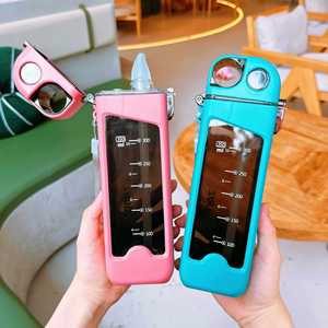แก้วพลาสติกทรงเหลี่ยมทันสมัย ขนาด 350 มล. ปลอดสาร BPA เหมาะสำหรับเล่นกีฬา พกพาสะดวก มีขีดบอกปริมาณ สำหรับเด็ก ใช้กลางแจ้ง - Product Image 4