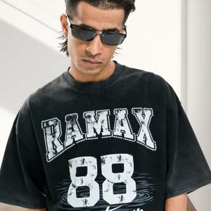 T-shirts surdimensionnés en coton 100% pour hommes, style streetwear, design personnalisé, impression numérique, délavage à l'acide, vente en gros - Product Image 1