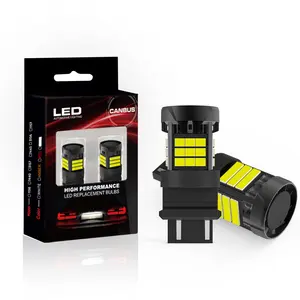 卸売黄赤白色超高輝度canbus BRS 28W 3000LM 3157 LED電球テールライトストップランプバックアップライト