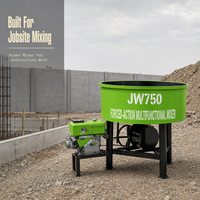 Malaxeur à godets diesel mobile et portable JW750 750L pour le mélange de sable et de béton
