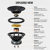 HDCX1065-44 Haut-parleur coaxial professionnel 10 pouces 400W RMS, 800W de crête, 8 Ohm pour moniteur de scène