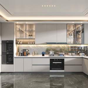 Armoire de cuisine en PVC blanc SANTOPOVA Allure Bfp Designs simples Ouverture automatique Craigslist Gratuit Armoire de cuisine en forme de U - Product Image 3