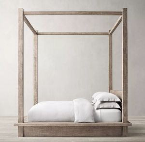 Спальня большой отель двуспальная кровать секс-кровать крытая мебель дубовый балдахин кровать - Product Image 4