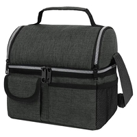 Sac isotherme TINYAT à double compartiment, souple, étanche, réutilisable en polyester pour le travail ou l'école - Double étage