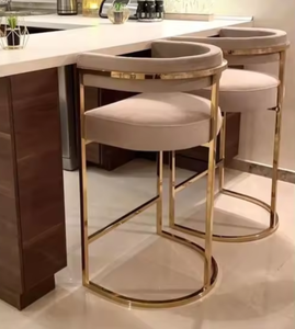 <span class=keywords><strong>Tabouret</strong></span> <span class=keywords><strong>de</strong></span> <span class=keywords><strong>bar</strong></span> <span class=keywords><strong>de</strong></span> comptoir <span class=keywords><strong>de</strong></span> chaise haute en cuir à cadre doré avec dossier d'usine moderne-pour les bars et les repas à la maison - Product Image 2