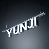 Enseigne 3D LED à lettres canal, logo personnalisé en acrylique éclairé par l'avant, signalétique commerciale, transformateur d'alimentation CC pour publicité en centre commercial