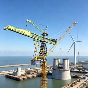 Grue à tour robuste 12t, portée maximale 240m, WA7527-12, flèche de 75m pour chantier de construction de bâtiments super imposants - Product Image 5