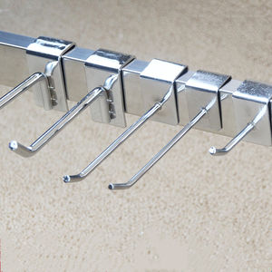 Crochets de présentation industriels muraux en métal chromé, longueur 150, 200, 250 mm, diamètre du fil 6 mm - Product Image 4