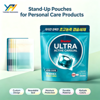 Sachet Doypack personnalisé à fond large et épais pour poudre à lessiver commerciale et emballage de fournitures de service de blanchisserie hôtelière
