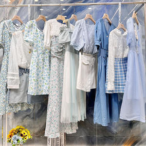 Robes d'été pour femmes adultes, sans marque, modèle QZ-061, coton/polyester, origine Guangdong, vente de liquidation en gros - Product Image 3