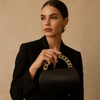 Sac de Soirée de Luxe en Cuir PU de Haute Qualité pour Femme, Motif Géométrique Vintage, avec Chaîne Métallique, Vente en Gros Usine