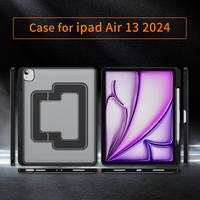 Geri metal katlanmış stand ile TPU tampon ve plastik combo defender kapak iPad kılıfı hava 13 2024 M2