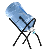 Fontaine à boire de camping pliable simple gallon distributeur de bouteille d'eau support de support avec robinet de buse anti-poussière