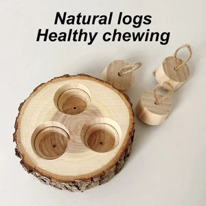 Criceto in legno giocattolo per animali domestici scatola di Snack coniglio cavia che digrignano i denti giocattolo Puzzle criceto - Product Image 3