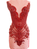 Robe de soirée ornée de cristaux et de strass RM-454, avec appliques de strass sur tout le corps, pour robe de bal