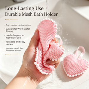 Sac à savon 3D en nylon maillé épaissi, forme nuage et cœur, avec fermeture sécurisée pour le <span class=keywords><strong>bain</strong></span> – Vente chaude - Product Image 5