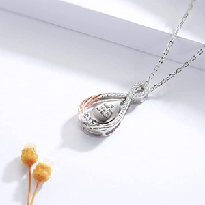 Infinity Urn – colliers en cristal pour cendres, ailes d'ange, pendentif, souvenir de crémation, bijoux, médaillon en acier inoxydable pour femmes - Product Image 4
