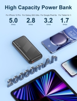 Nouvelle Banque d'alimentation Portable Ultra-mince 20000mAh avec Affichage LED, Charge Rapide Micro USB PD20W, Logo OEM, Modèle 2025