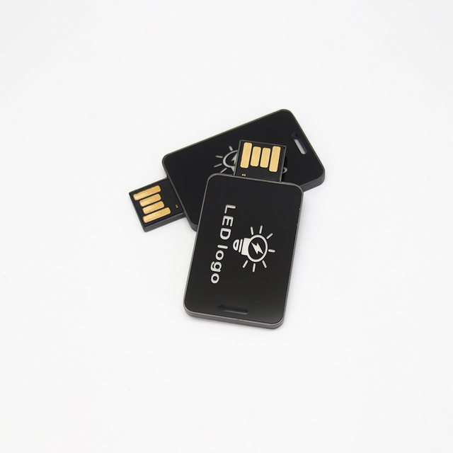 High Quality New Popular Nice Slim Metal USB Flash Drive With Led Logo Flat USB Memory Stick 2.0 Usb 3.0 for Gift